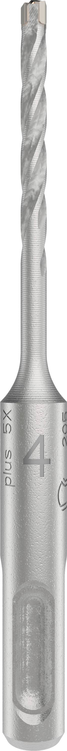 Ein metallener Bohrer mit spiralförmigen Schneiden, geeignet für präzises Bohren in harte Materialien. Maße und Spezifikationen sind eingraviert.