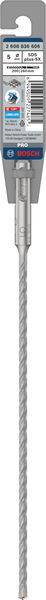 Bohrer mit SDS-plus Schaft, Verpackung mit Produktinformationen oben, geeignet für Betonbohrungen, Marke Bosch.