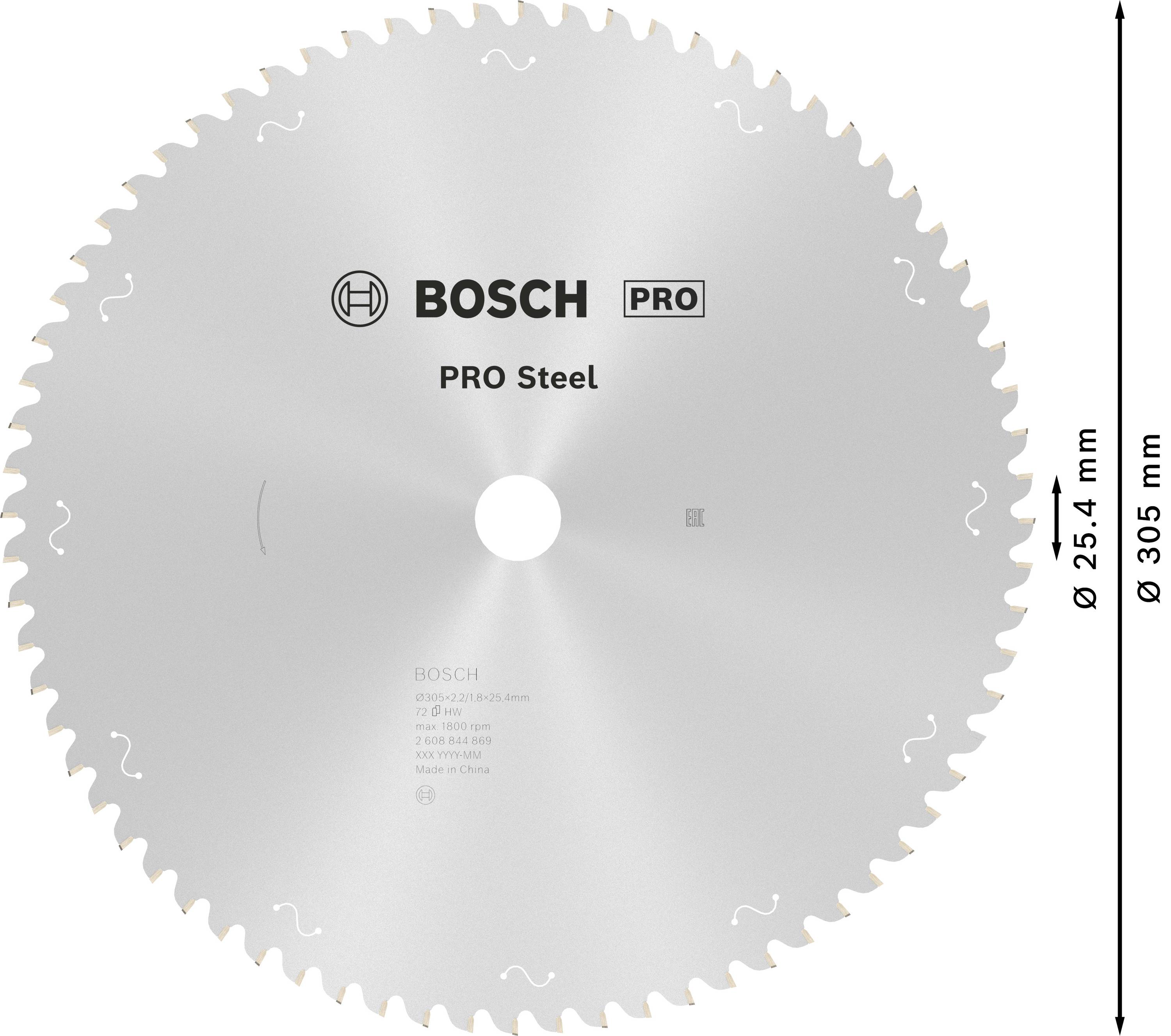 Bosch Accessories 2608844869 2608844869 Kreissägeblatt Zähneanzahl: 72 1St.