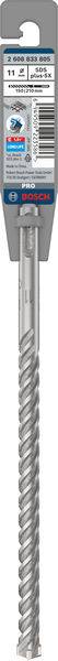 Bohrer von Bosch, verpackt in einer grauen und blauen Halterung. Markierung 'SDS Plus-5' sichtbar, geeignet für Beton, 12 x 260 mm.