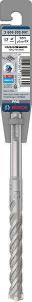Bohrer von Bosch für Beton, Durchmesser 12 mm, Länge 200 mm, Verkaufsetikett mit Barcode.