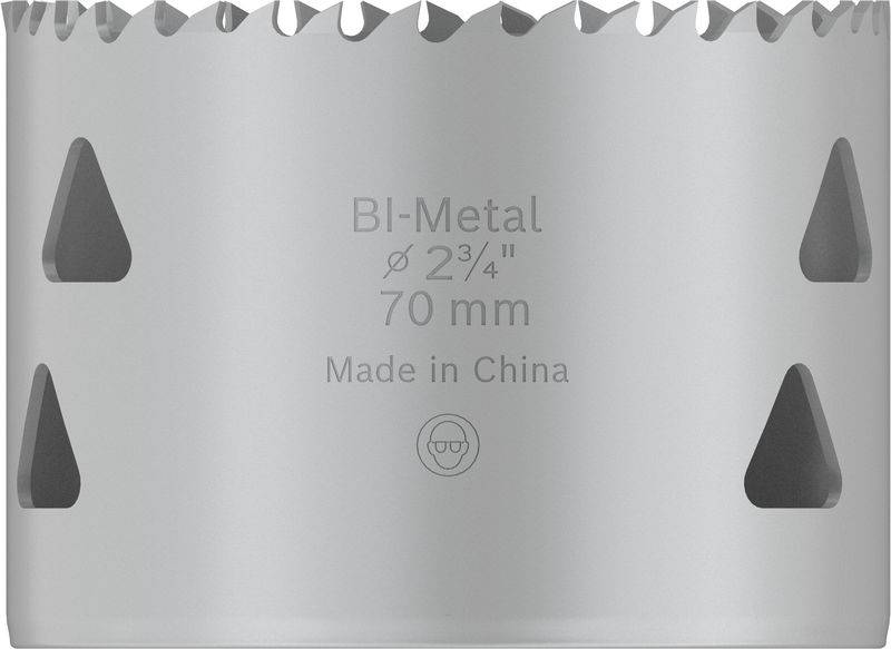 Bohrkrone aus Bi-Metall mit einem Durchmesser von 70 mm, hergestellt in China.