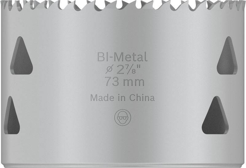 Bohrkrone aus Bi-Metall, Durchmesser 73 mm, hergestellt in China.