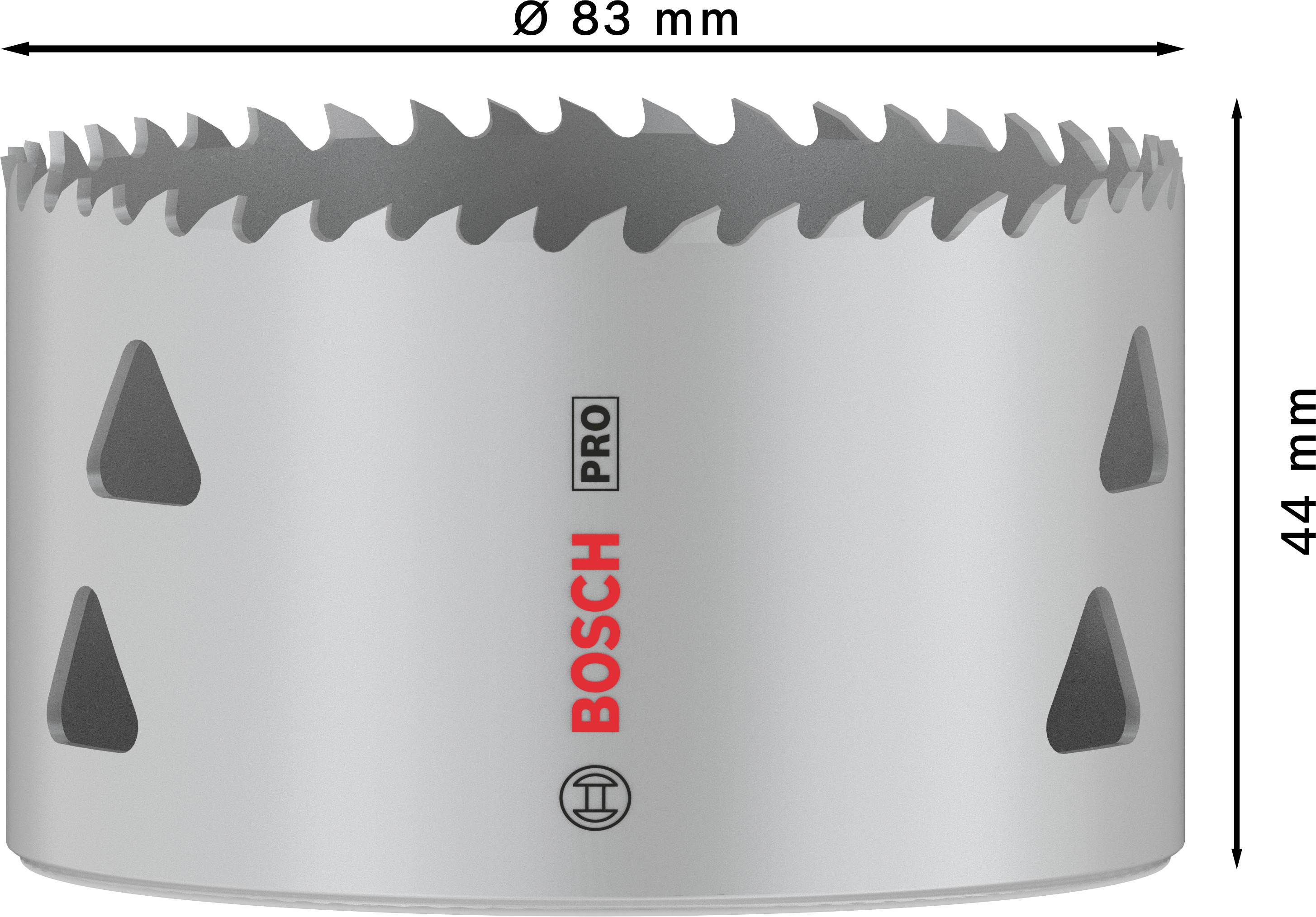 Kreissägeblatt mit 83 mm Durchmesser und 44 mm Höhe, Marke 'Bosch Pro'.
