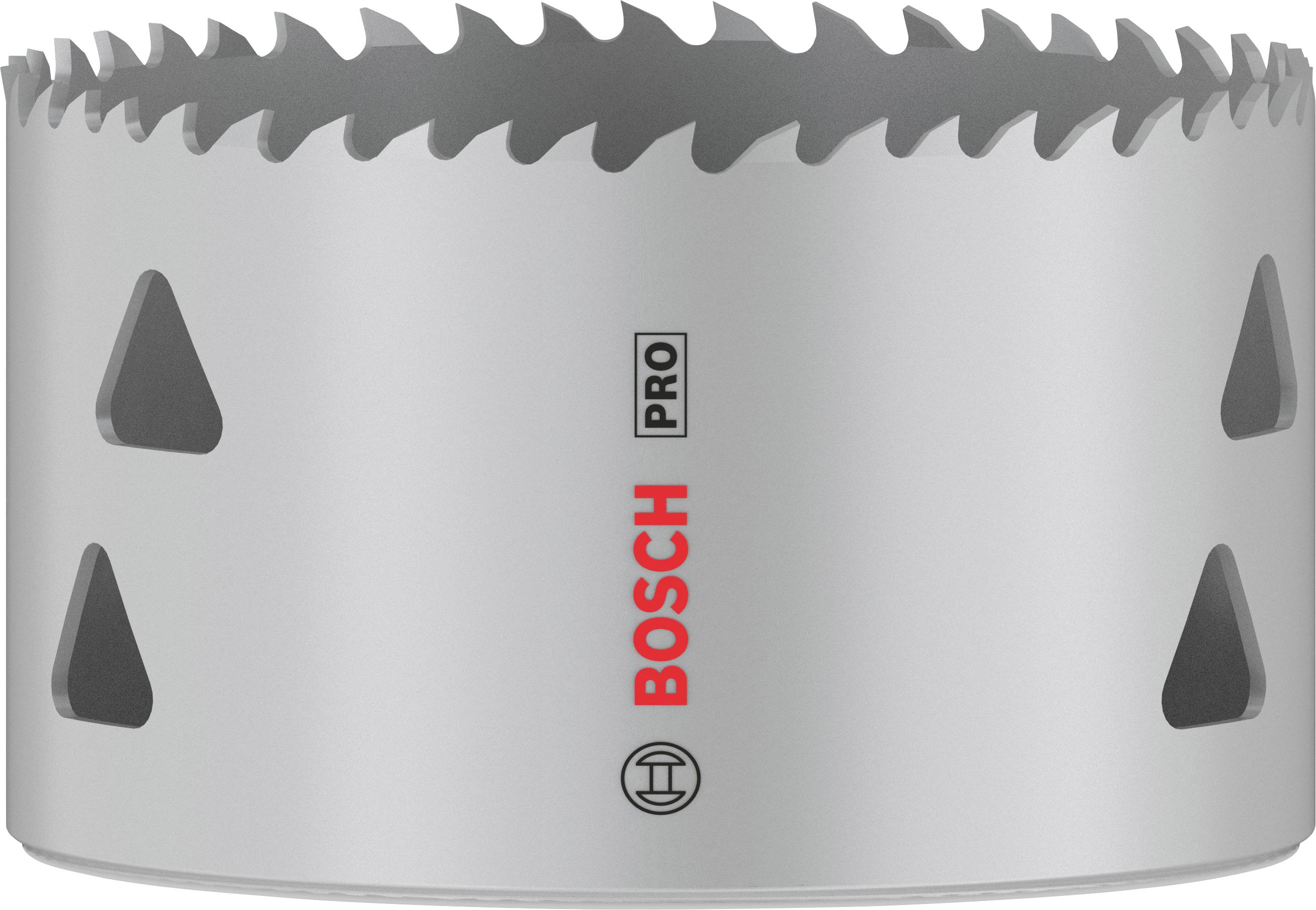Bimetall-Lochsäge von Bosch für präzises Bohren in Metall. Zähne für effektiven Materialabtrag, Markenname seitlich sichtbar.