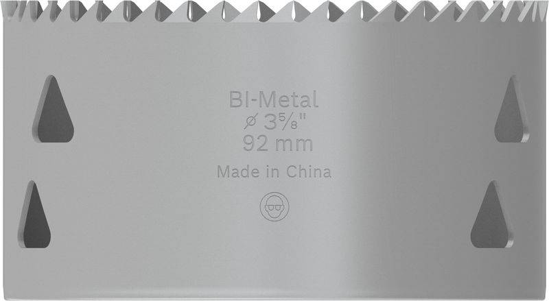 Silbernes Sägeblatt mit der Aufschrift 'BI-Metal 3/8