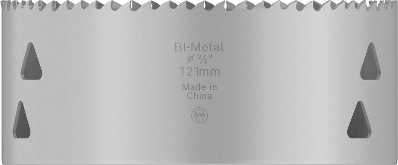 Metallsägeblatt mit der Aufschrift 'BI-Metal 121mm, Made in China'.