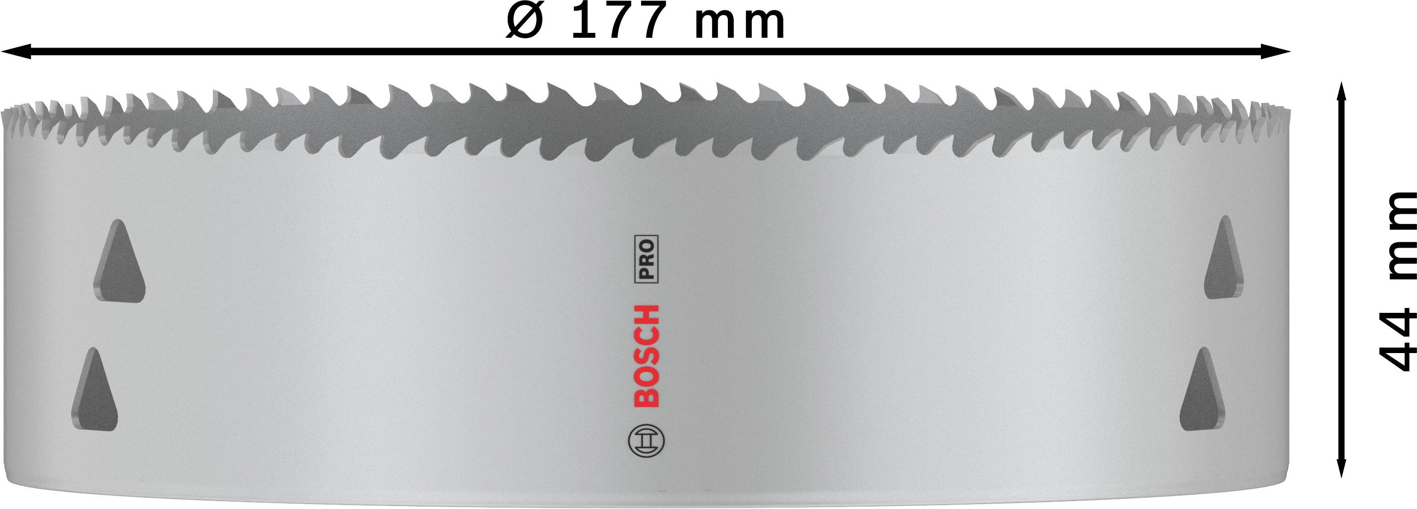 Metallsägeblatt mit 177 mm Durchmesser, 44 mm Höhe, Bosch-Logo.