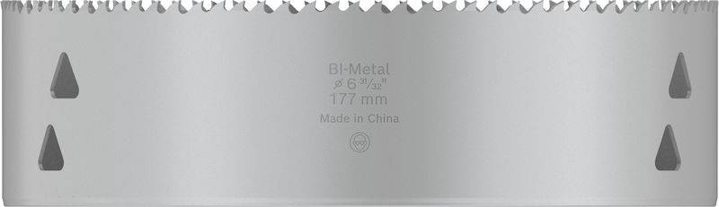 Metall-Lochsäge mit Aufschrift 'Bi-Metal' und Größe '6 7/8