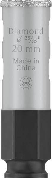 Diamantbohrer, Durchmesser 20 mm, gefertigt in China.