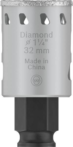 Bohreraufsatz aus Metall mit der Aufschrift 'Diamond Ø 1¼