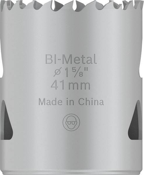 Metall-Lochsäge mit 41 mm Durchmesser, Bi-Metall, hergestellt in China.
