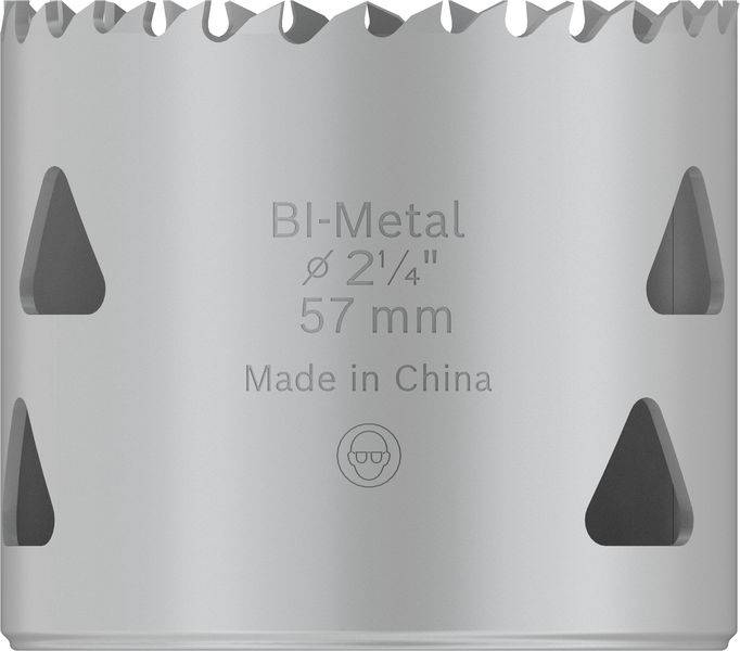 Metall-Lochsäge, Bi-Metall, Durchmesser 57 mm, hergestellt in China.