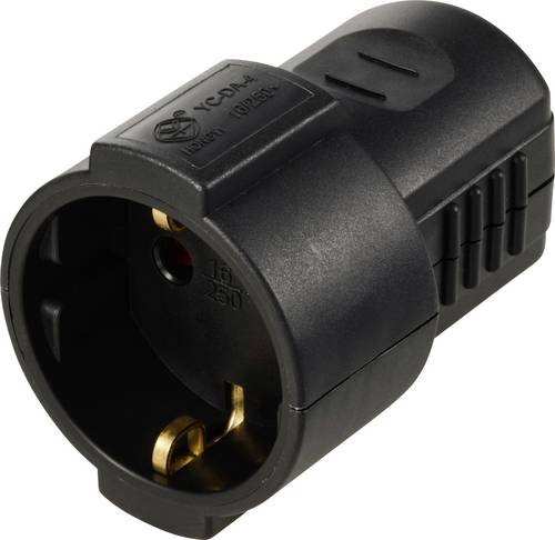 Sygonix SY-6629384 Schutzkontaktkupplung Polypropolene (PP) 250 V/AC Schwarz