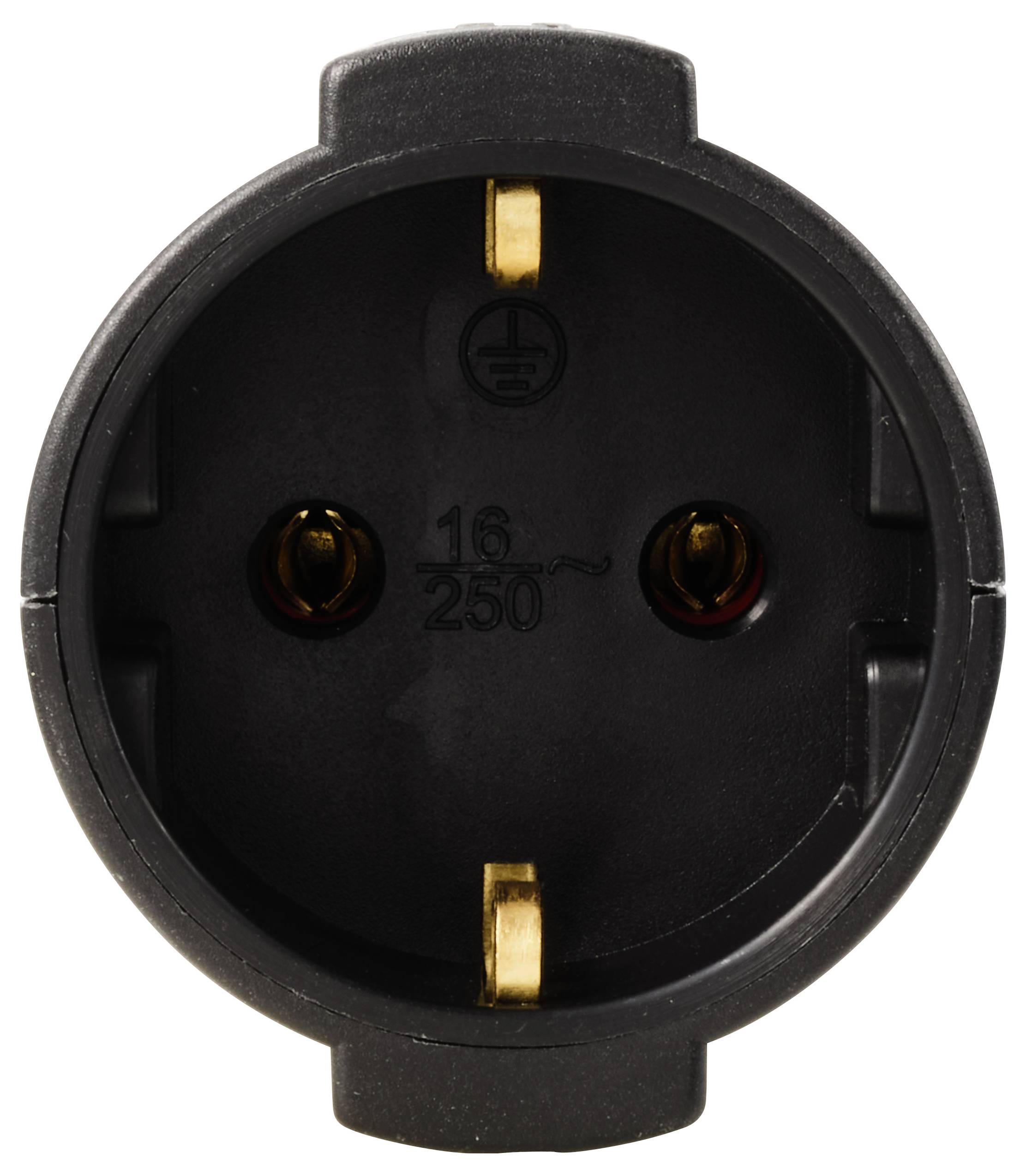 Sygonix SY-6629384 Schutzkontaktkupplung Polypropolene (PP) 250 V/AC Schwarz