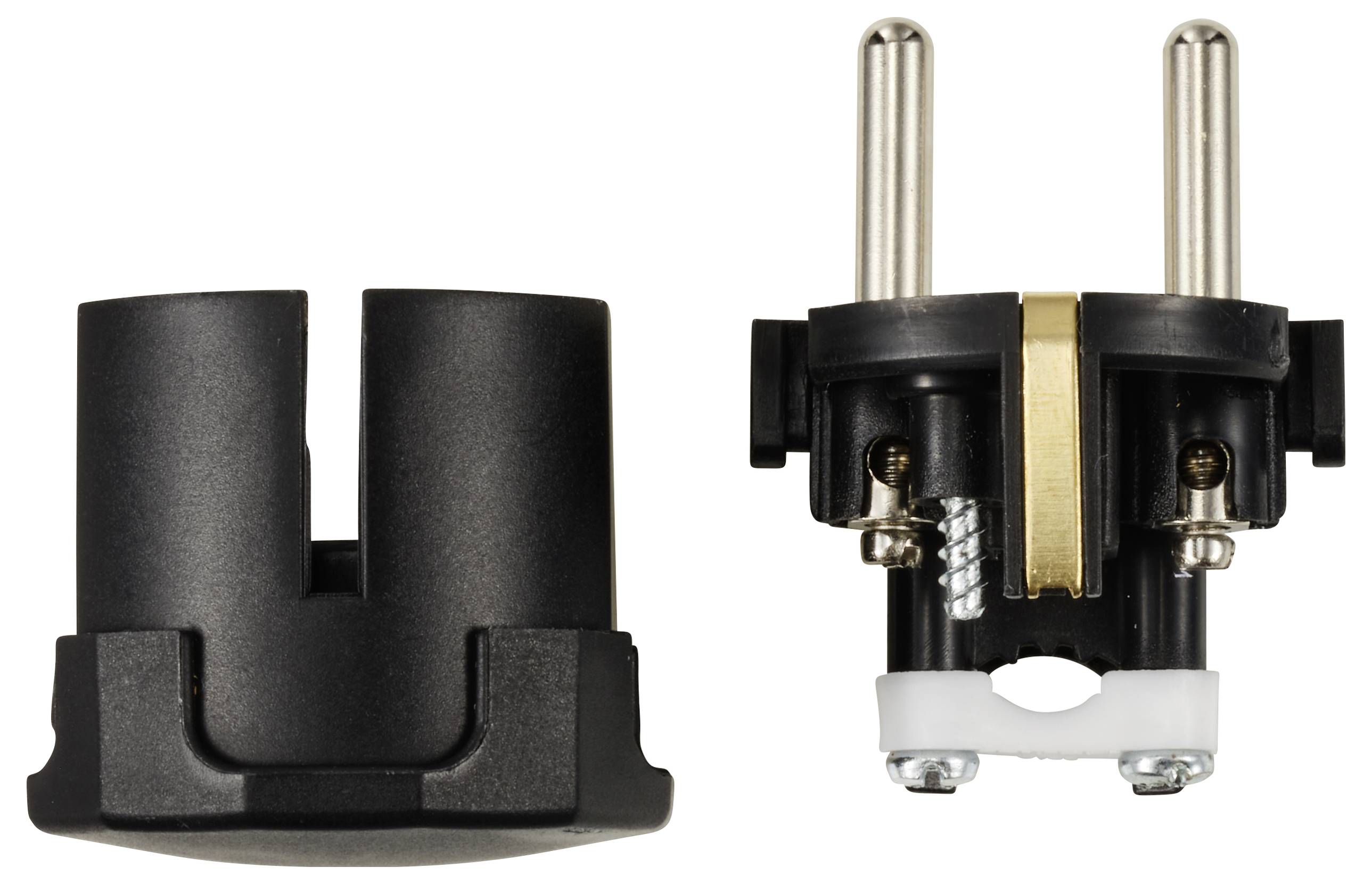 Sygonix SY-6629386 Schutzkontaktstecker Polypropolene (PP) 250 V/AC Schwarz