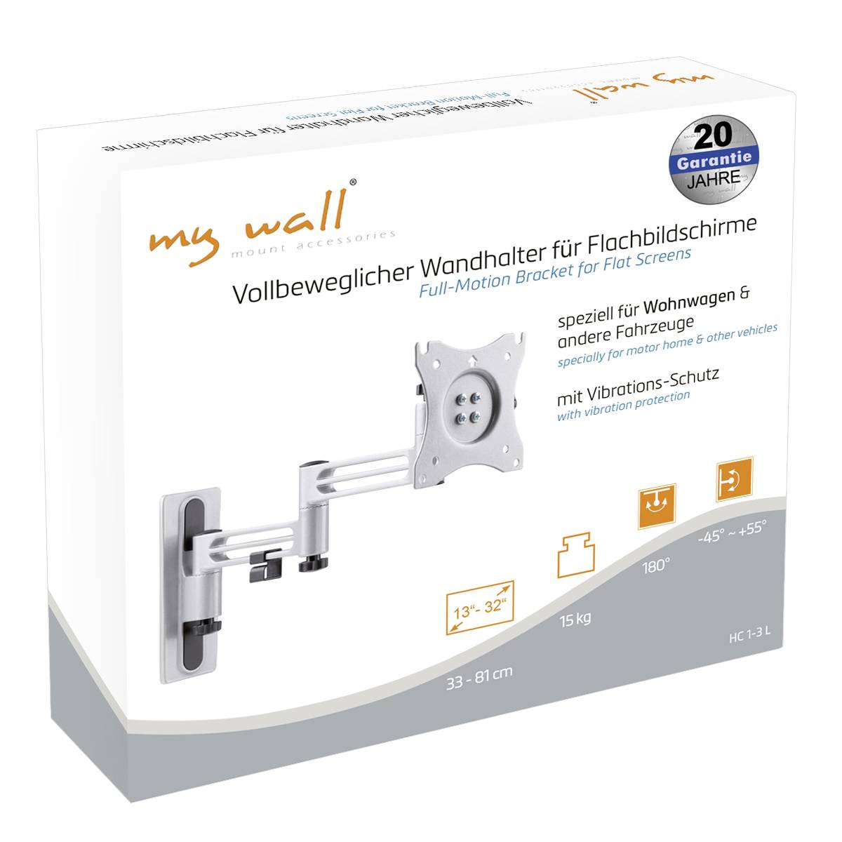 Vollbeweglicher Wandhalter für Flachbildschirme, geeignet für 13