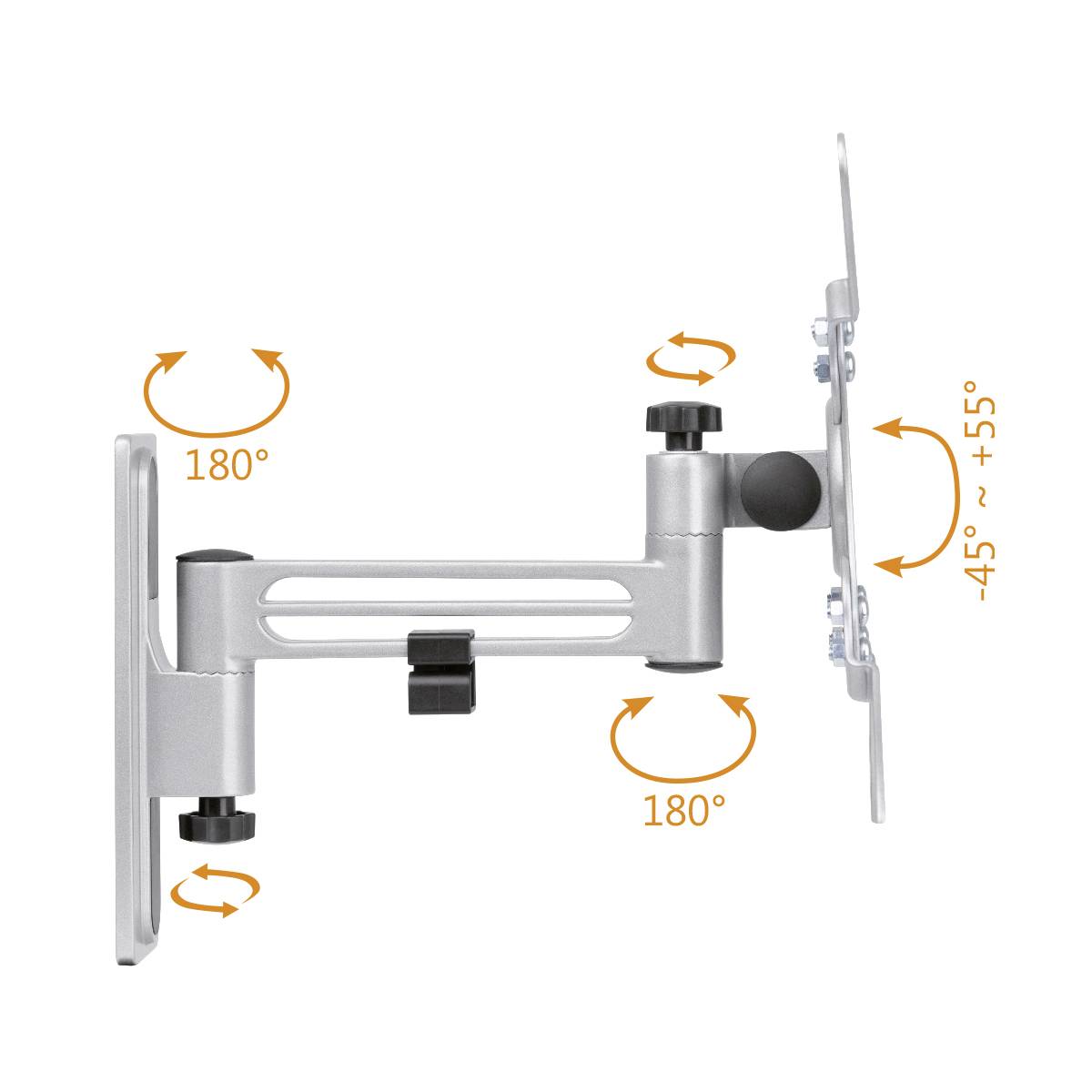 My Wall HC2-2L TV-Wandhalterung Integrierte Wasserwaage 33cm (13") - 109,2cm (43") Drehbar, Neigbar