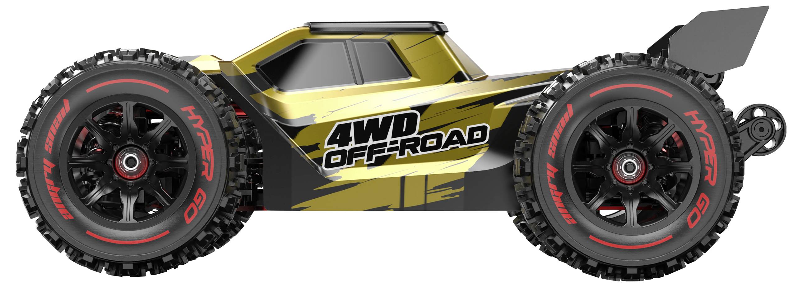 MJX Hyper GO Schwarz, Gold Brushless 1:14 RC Modellauto Elektro Truggy Allradantrieb (4WD) RtR 2,4GHz Inkl. Akku und Ladegerät