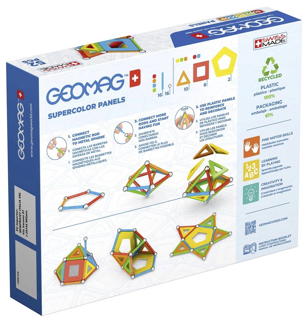Geomag Supercolor Panels Bauteilset Constructor Anzahl Teile: 52 Altersklasse: ab 3 Jahre