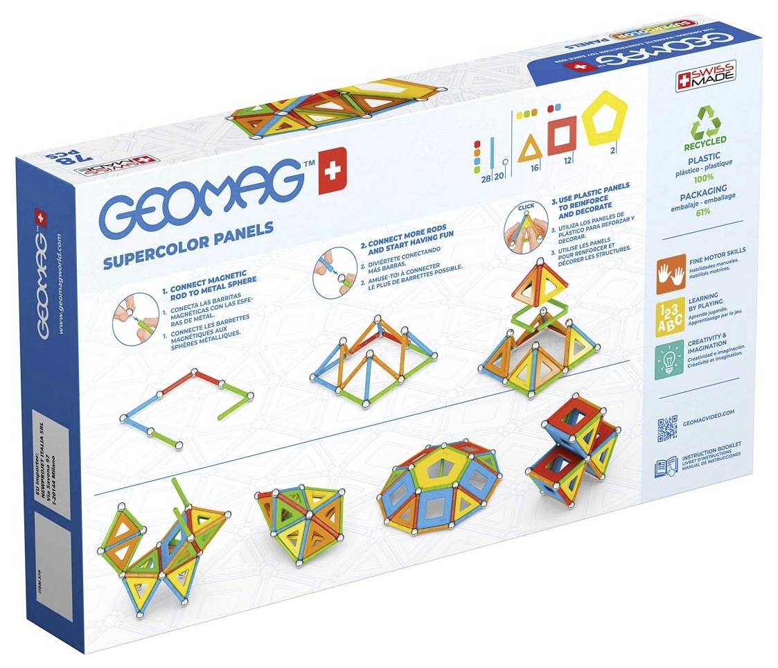 Geomag Supercolor Panels Bauteilset Constructor Anzahl Teile: 78 Altersklasse: ab 3 Jahre