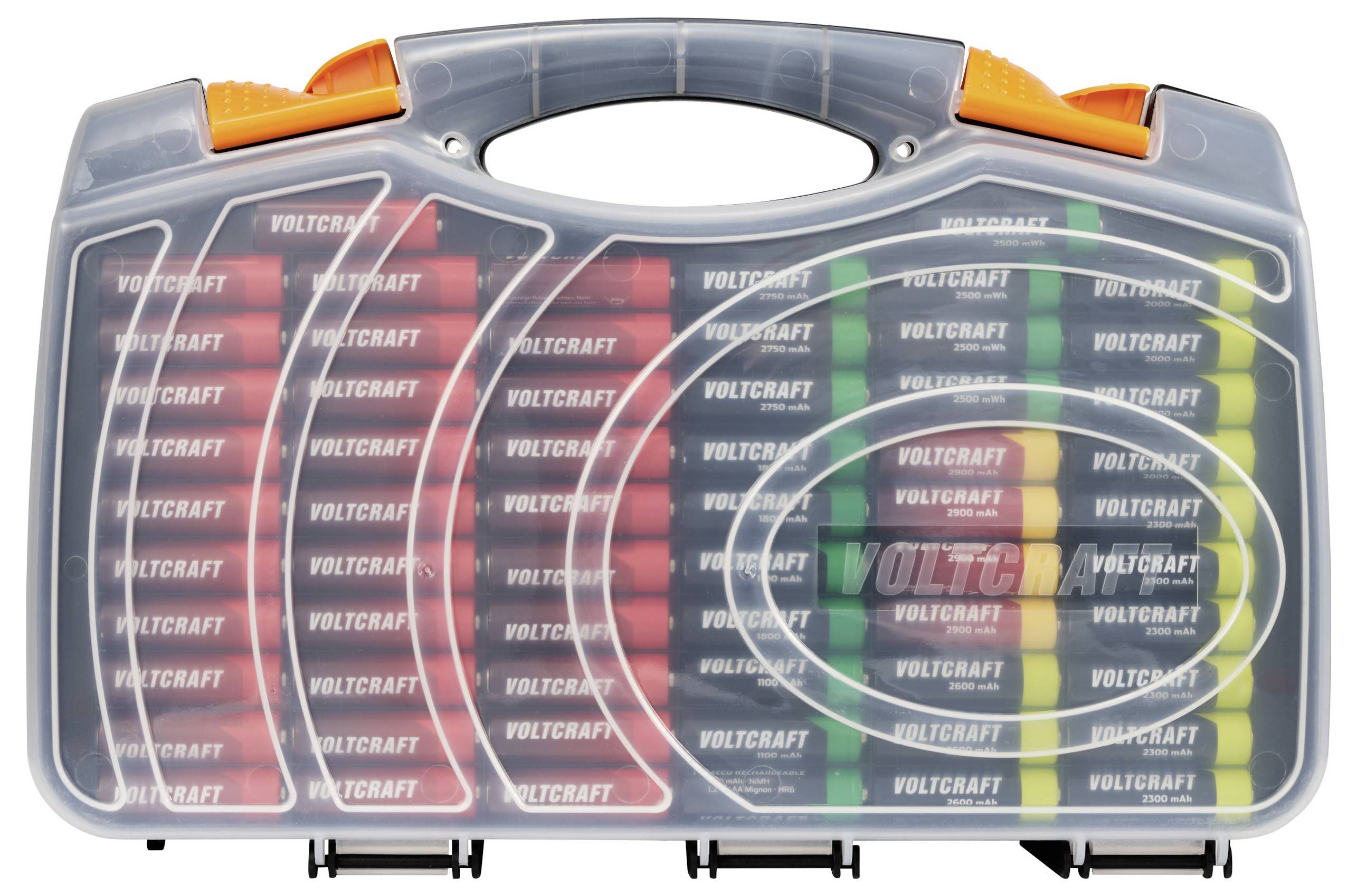VOLTCRAFT GD BSB01 Batteriebox 180x Micro (AAA), Mignon (AA), Baby (C), Mono (D), 9V Block, Knopfzellen (L x B x H) 350 x 90