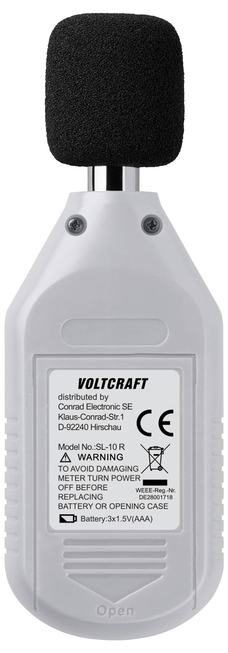 VOLTCRAFT Schallpegel-Messgerät SL-10 R 30 - 130 dB 31.5Hz - 8kHz Gehäuse aus Recycling Granulat