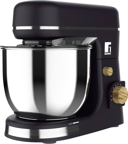 Bergner BG-51036-GY Knetmaschine 1300W Schwarz, Silber, Braun