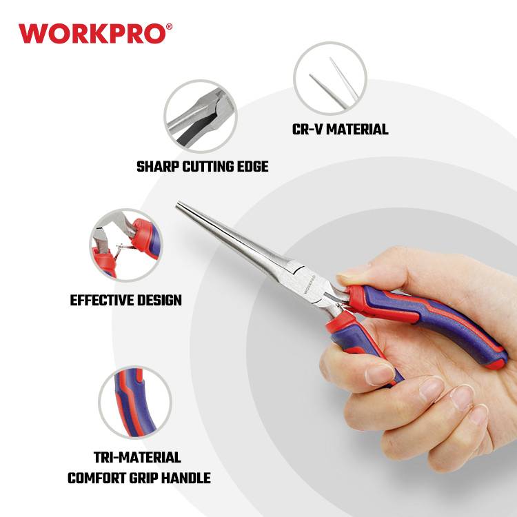 WorkPro WP231099 Universal Mini-Spitzzange Chrom-Vanadium Stahl 150 mm