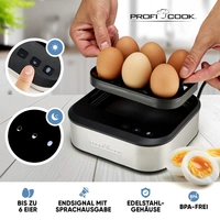 Profi Cook PC-EK 1276 inox Eierkocher Inox, Schwarz Profi Cook PC-EK 1276 inox Eierkocher Inox, Schwarz