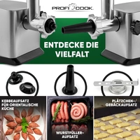 Profi Cook PC-FW 1272 501272 Fleischwolf 1200W Profi Cook PC-FW 1272 501272 Fleischwolf 1200W