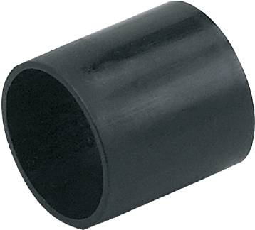 Schwarzer, zylindrischer Adapter aus Kunststoff, wahrscheinlich zur Verbindung von Rohren oder Kabeln geeignet.