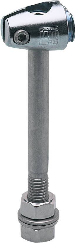 Eine graue, senkrechte zylindrische Säule in Nahaufnahme, möglicherweise aus Metall.