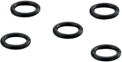 Schwarze Gummidichtungen in Kreisform auf dunklem Hintergrund. Perfekt für mechanische oder industrielle Anwendungen zur Abdichtung.