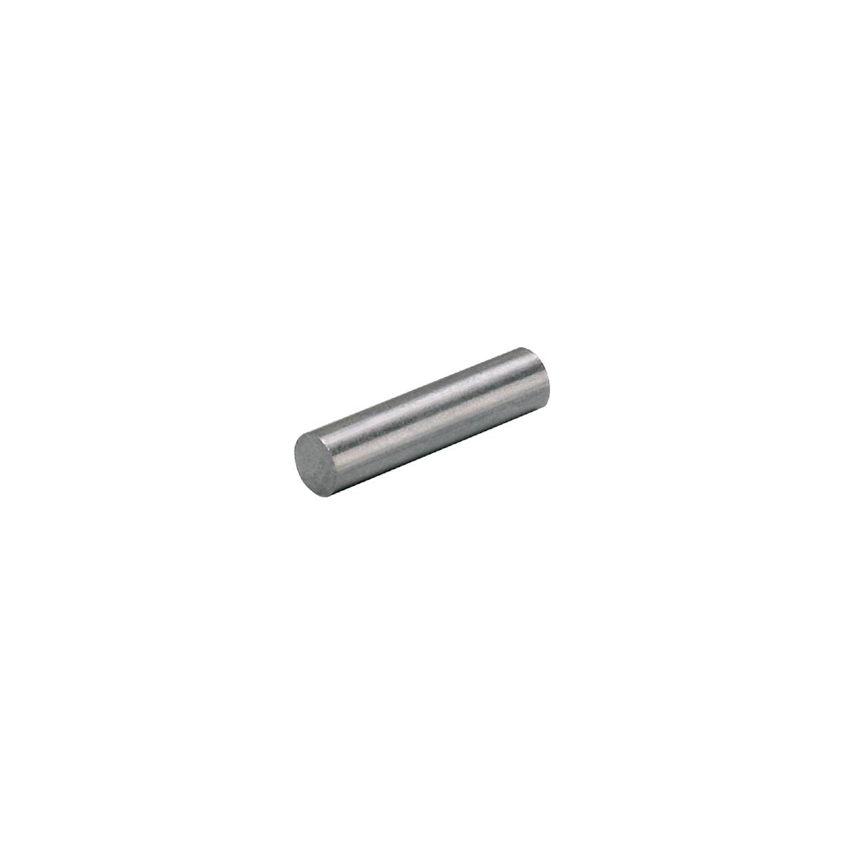 Metallstift vor schwarzem Hintergrund; zylindrische Form, klein und glatt.