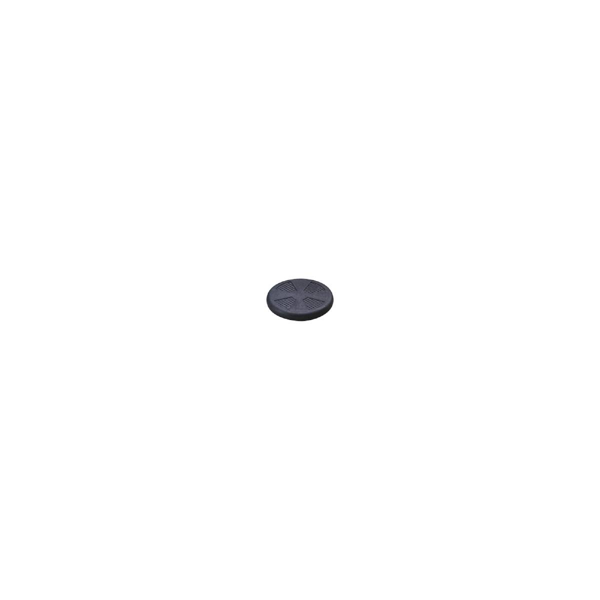 Schwarze, unscharfe Fläche mit undefinierbarem grauen Objekt in der Mitte.