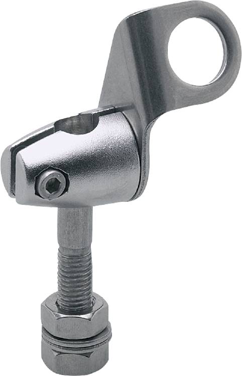 Metallklemme mit Schraubmechanismus, oft zur Befestigung oder Verbindung von Materialien genutzt.