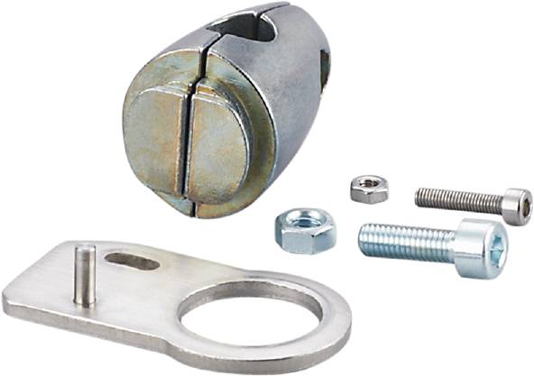 Metallverriegelung mit Schraube und Unterlegscheibe, geeignet für mechanische Anwendungen oder als Teil eines Verschlusssystems.