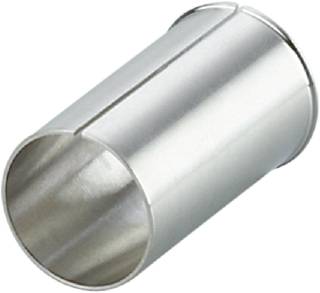 Metallischer Zylinder mit glatter, glänzender Oberfläche, schräg gezeigt.用途不明。