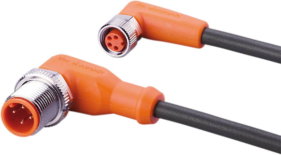 Ein orangefarbener Steckverbinder mit mehreren Pins, geeignet für elektronische Verbindungen.