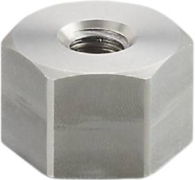 Sechskantmutter aus Metall mit Innengewinde, geeignet für Schraubverbindungen und Befestigungen in mechanischen Konstruktionen.