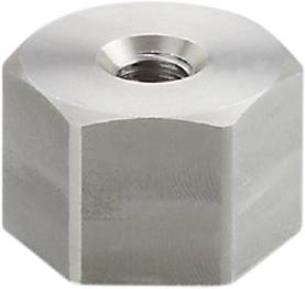 Sechskantige Metallmutter mit Innengewinde, verwendet zur Befestigung von Schrauben und Bolzen in mechanischen Konstruktionen.
