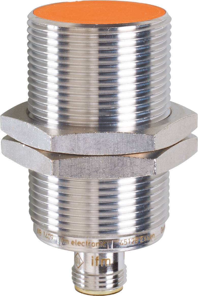 Ein glänzender zylindrischer Metallzylinder mit Gewinde; könnte Teil eines mechanischen oder elektronischen Geräts sein.