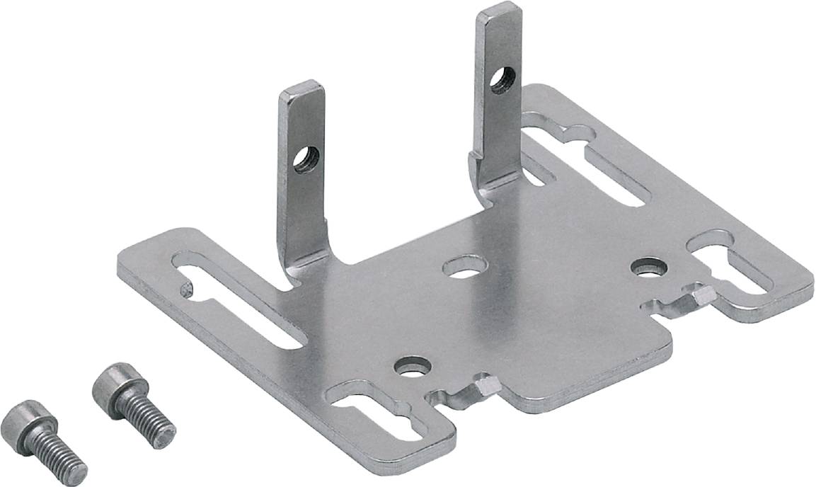 Metallwinkelhalterung mit flachem Boden und vertikalen Befestigungsarmen, geeignet für Bau- oder Montageanwendungen.