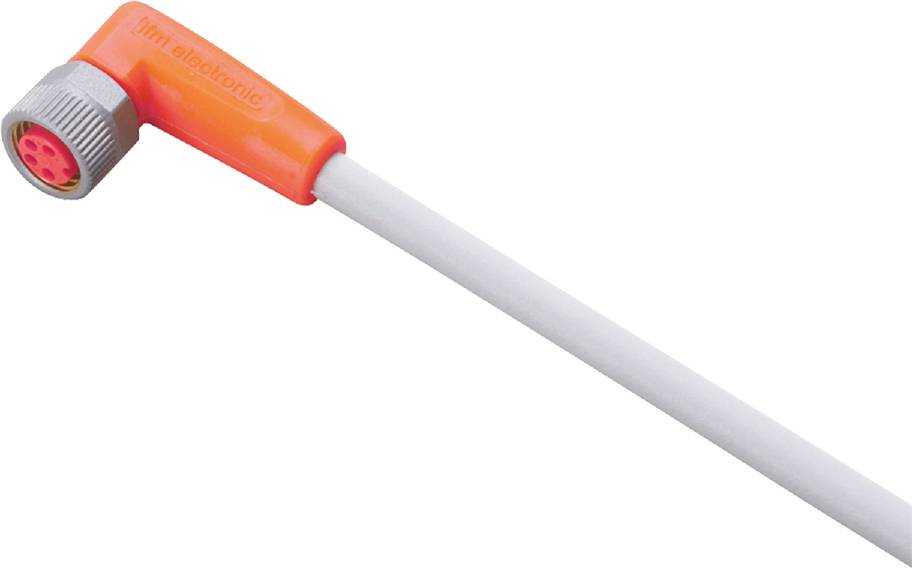 Nahaufnahme einer orangen Dichtung aus Kunststoff an einem weißen Rohr.