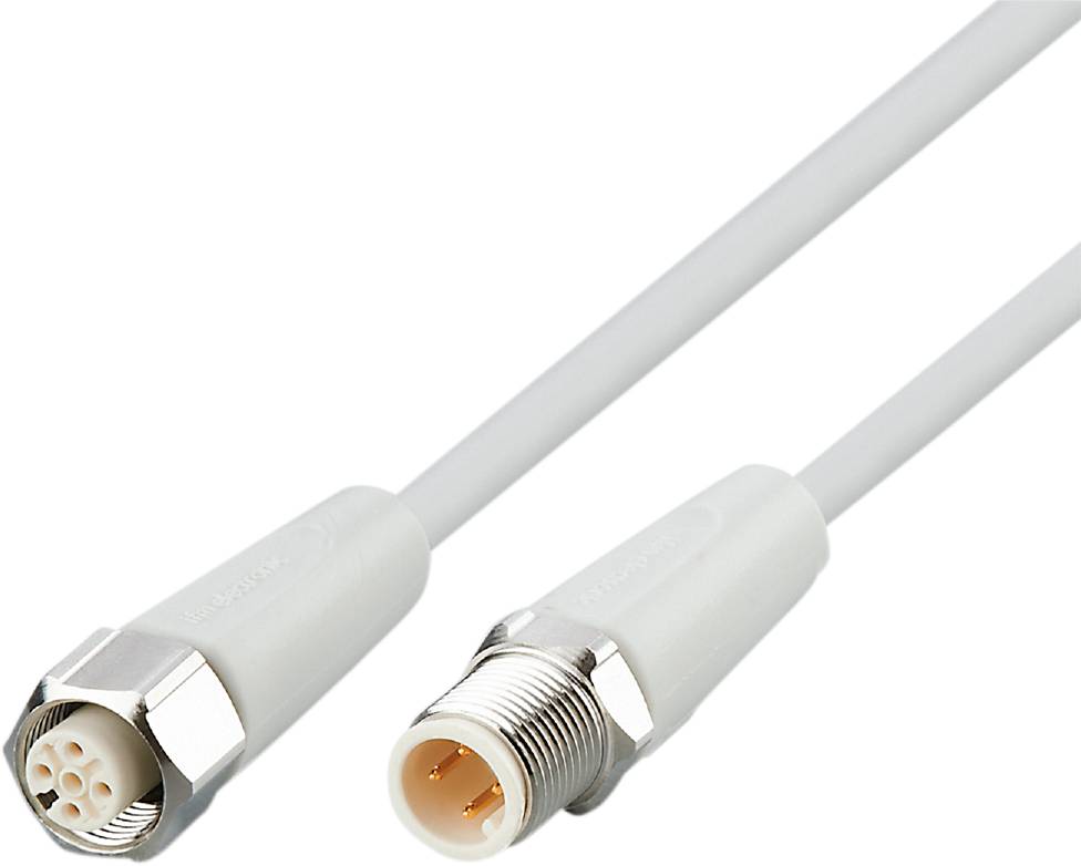 Zwei weiße Koaxialkabel mit Metallsteckern, geeignet für TV- und Internetverbindungen.