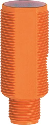 Ein orangefarbenes, gleichmäßig geripptes Objekt, das an die Struktur eines Schraubengewindes erinnert.