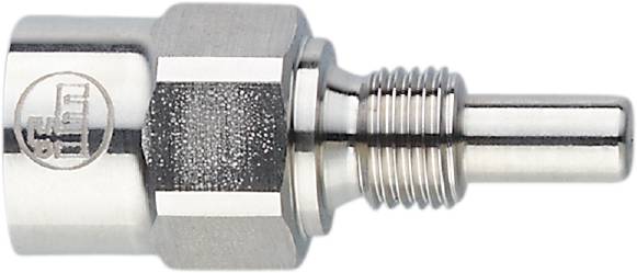 Metallverbindungsstück mit sechseckigem Kopf und Gewinde, typisch für mechanische oder hydraulische Anwendungen.