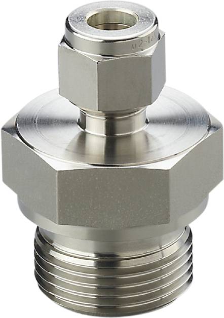 Metallischer Verschluss mit sechseckigem Kopf und zylindrischem Körper, geeignet für industrielle oder mechanische Anwendungen.