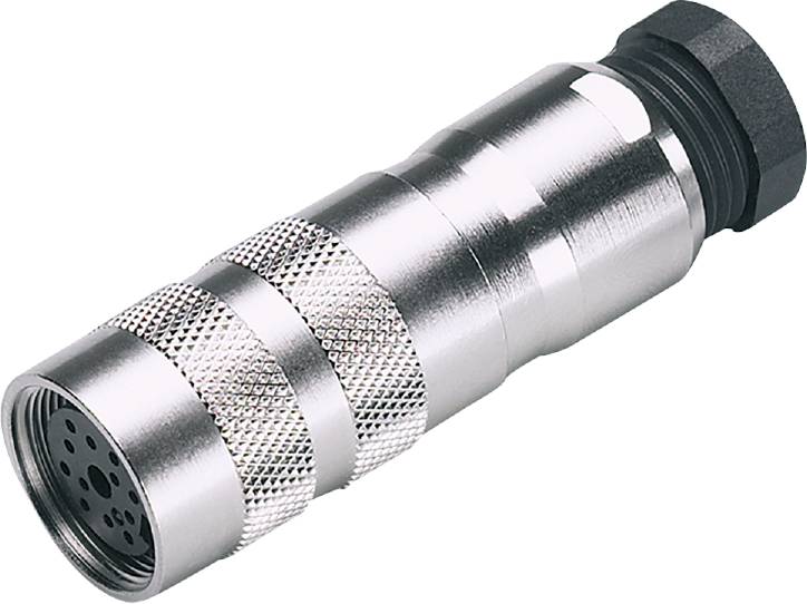 Metallstecker mit gerändelten Griffhülsen und mehrpoligem Anschluss, geeignet für industrielle Anwendungen.